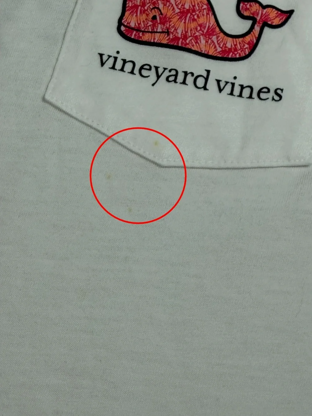Vineyard Vines White Tee with Pink Patterned Whale Logo - Picture 6 of 7
